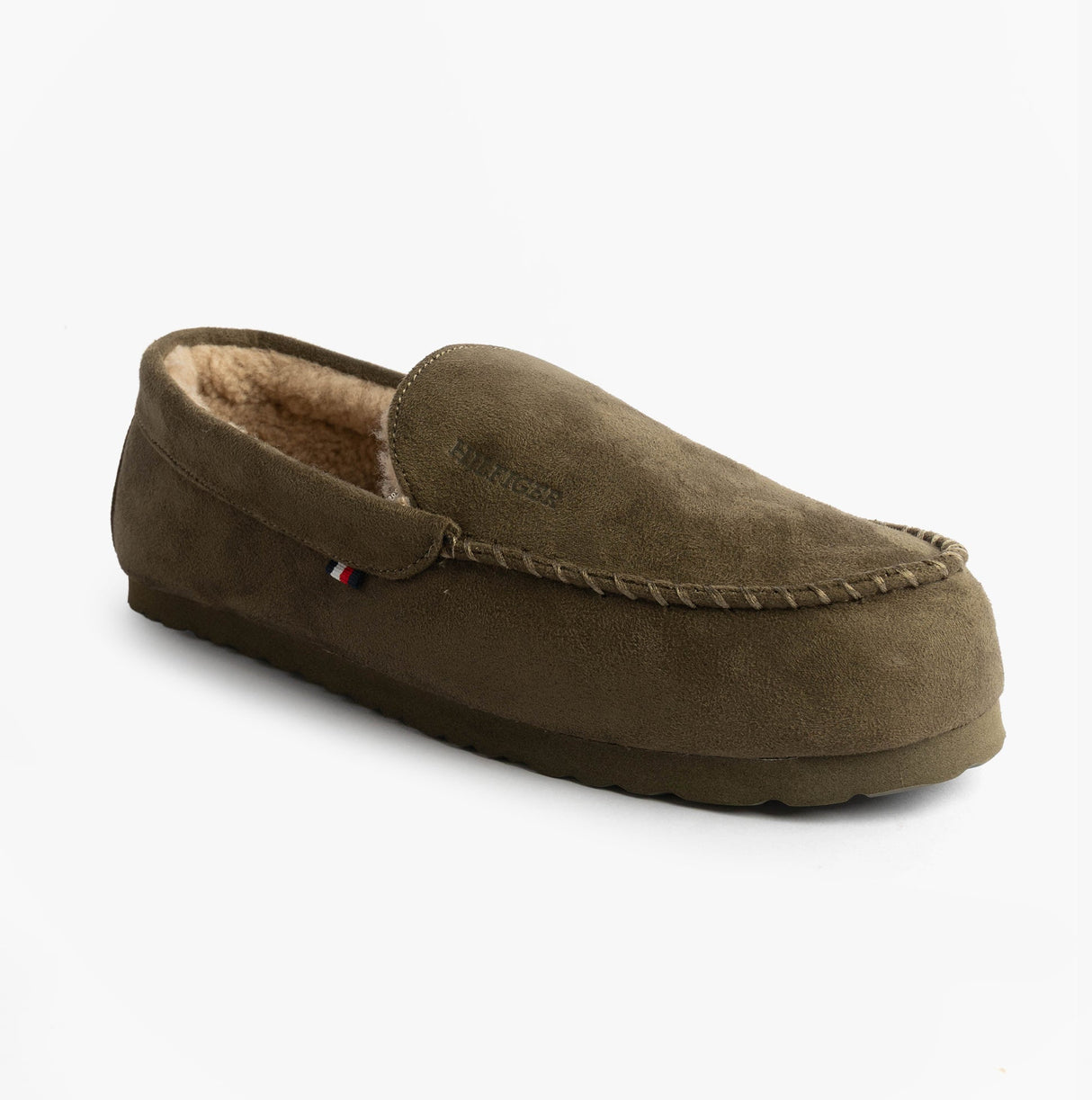 Tommy Hilfiger HILFIGER M SDE DRIVE Mens Mocassin Slippers Army Green