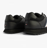 Tommy Hilfiger Mens Signature Tape Cleat Leather Trainers Black