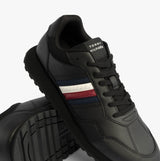 Tommy Hilfiger Mens Signature Tape Cleat Leather Trainers Black