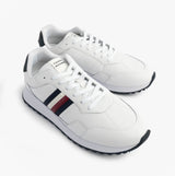 Tommy Hilfiger Mens Signature Tape Cleat Leather Trainers White