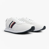 Tommy Hilfiger Mens Signature Tape Cleat Leather Trainers White