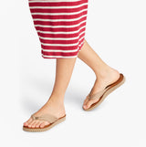 Tommy Hilfiger Monogram Plaque Womens Flip-Flop Beige