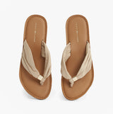 Tommy Hilfiger Monogram Plaque Womens Flip-Flop Beige
