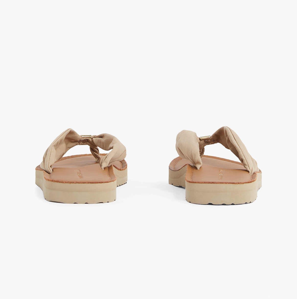 Tommy Hilfiger Monogram Plaque Womens Flip-Flop Beige