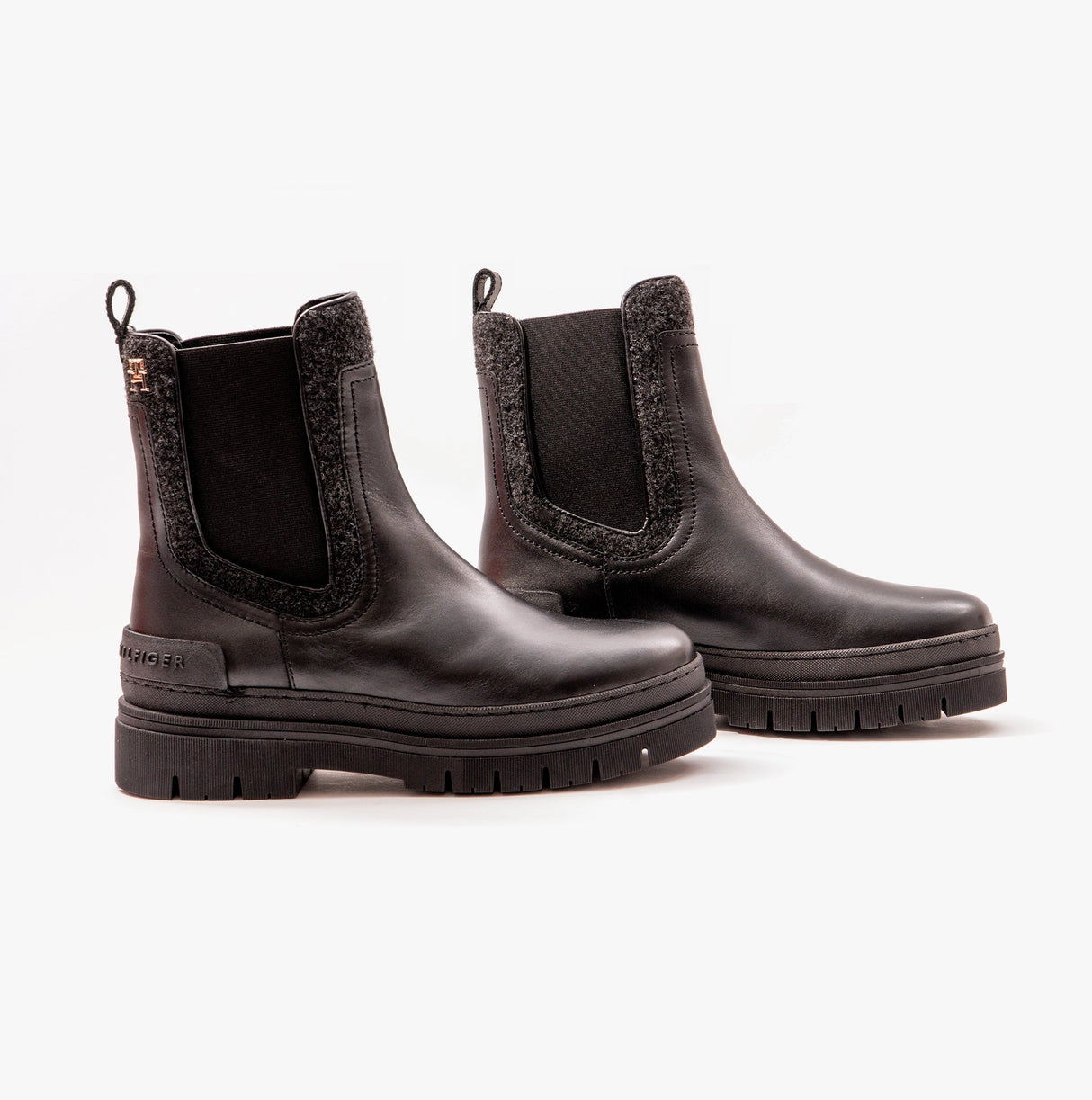 Tommy Hilfiger FEMININE FELT CHELSEAIE Womens Boots Black