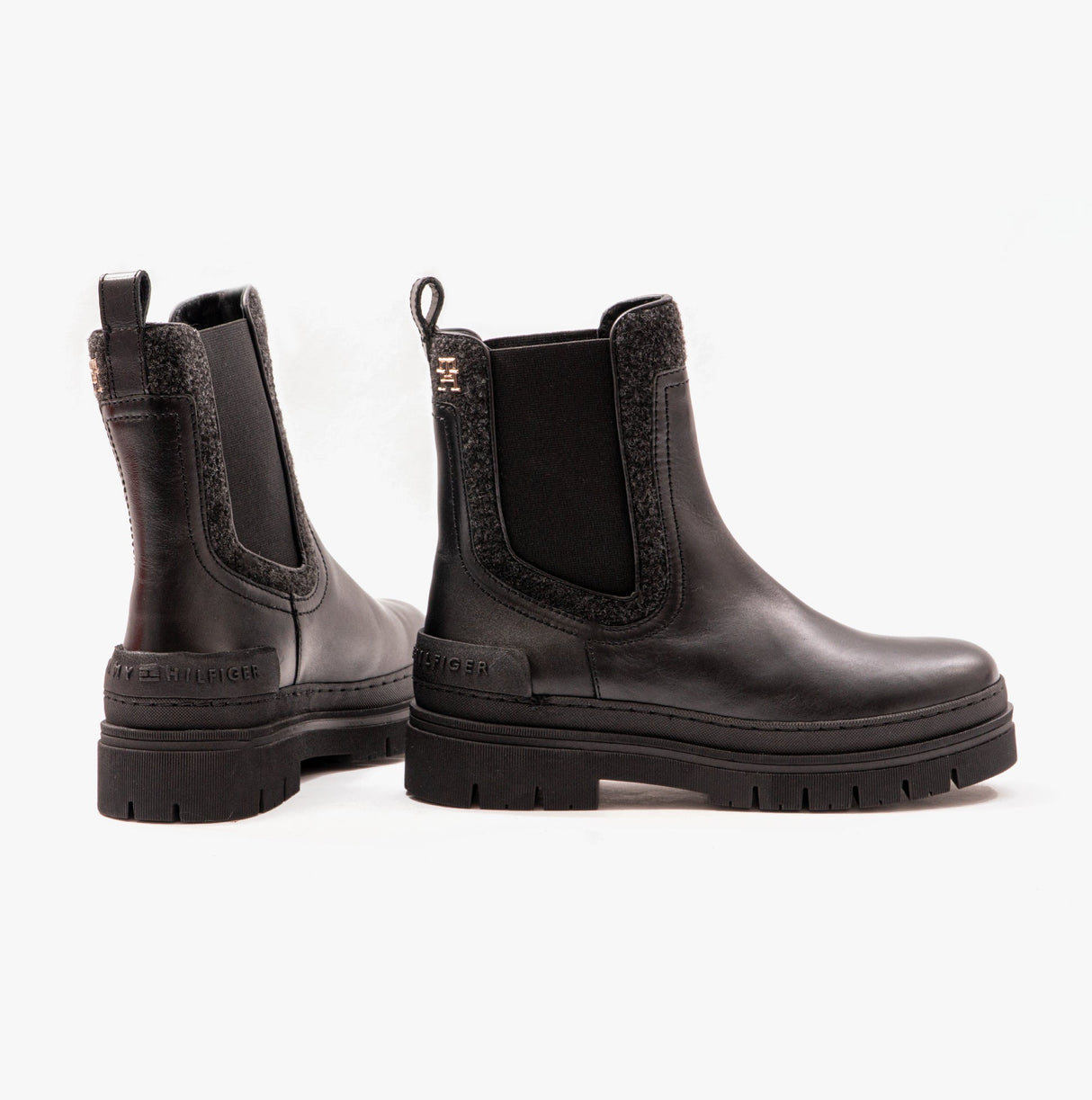 Tommy Hilfiger FEMININE FELT CHELSEAIE Womens Boots Black