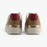 Tommy Hilfiger MONOGRAM METALLIC LEATHER  Womens Court Trainers Classic Khaki