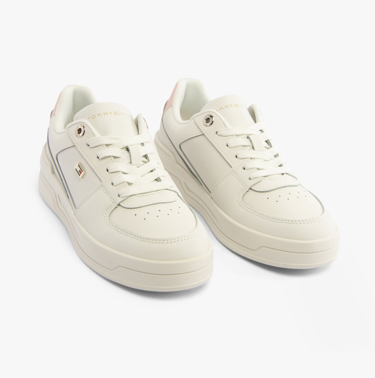 Tommy Hilfiger FLAG BASKET SNEAKER Womens Sneakers Ecru/Whimsy Pink