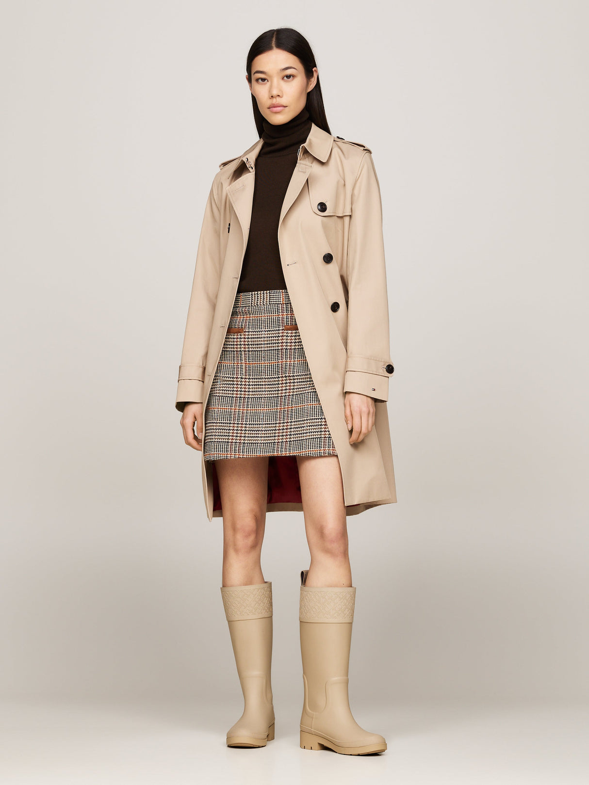 Tommy Hilfiger RUBBER Womens Long Boots Beige