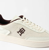 Tommy Hilfiger TH HERITAGE SNEAKER Womens Trainers White/Burgundy Velvet