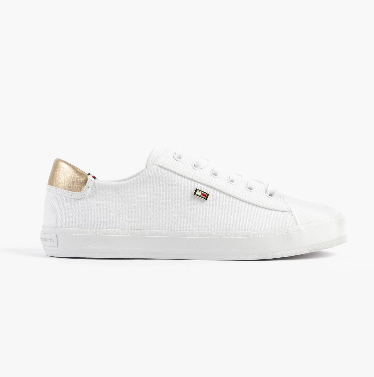 Tommy Hilfiger CANVAS METALLIC HEEL Womens Trainers White