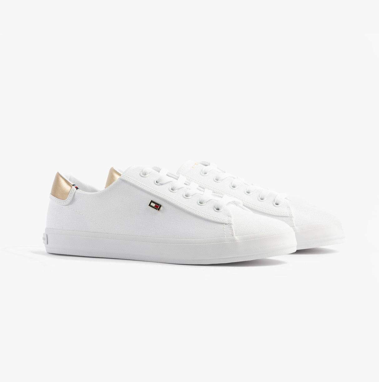 Tommy Hilfiger CANVAS METALLIC HEEL Womens Trainers White