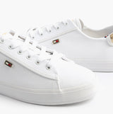 Tommy Hilfiger CANVAS METALLIC HEEL Womens Trainers White