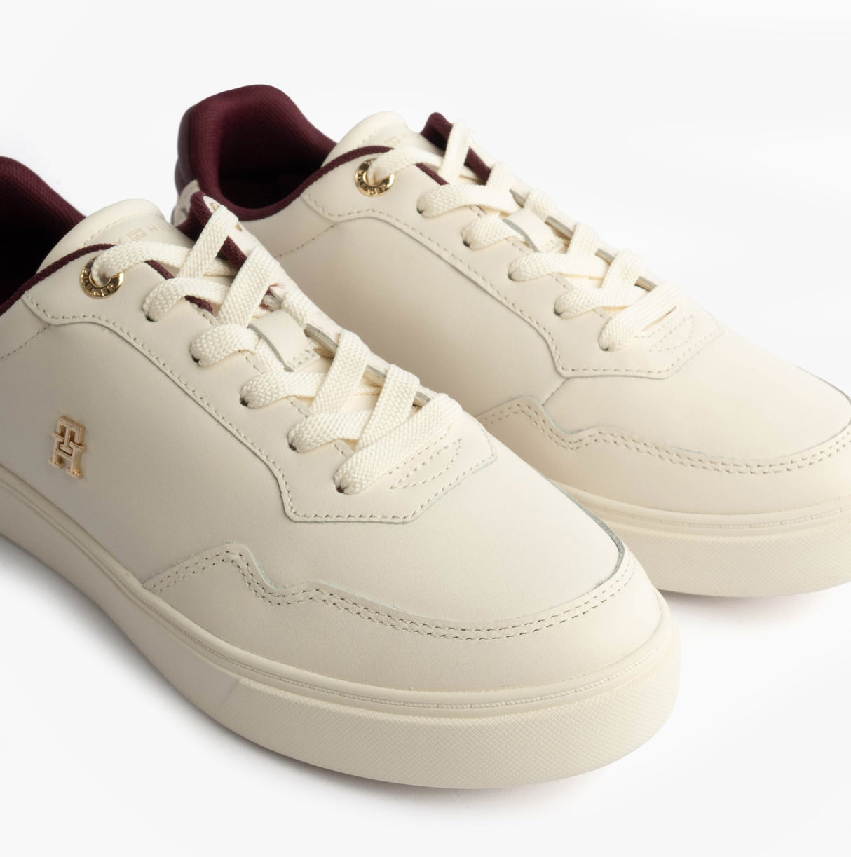 Tommy Hilfiger ELEVATED COURT SNEAK Womens Court Trainers Trainers Ancient White