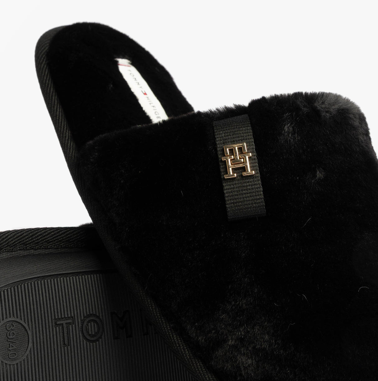 Tommy Hilfiger TH FAUX FUR HOUSE SH Womens Slippers Black
