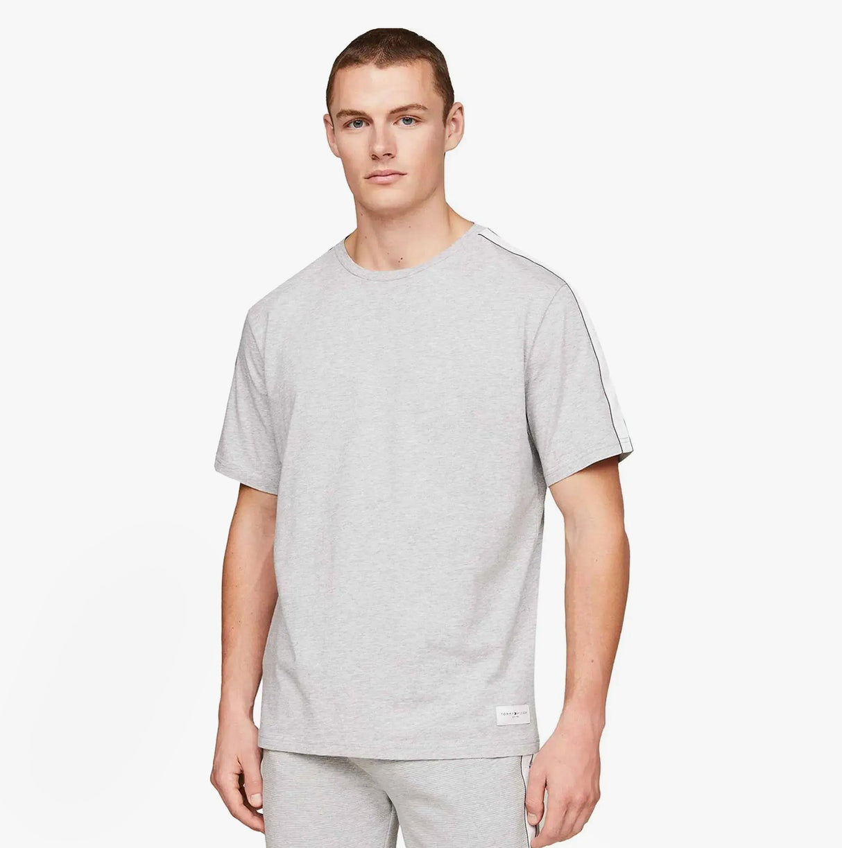 Tommy Hilfiger TEE LOGO Mens Light Grey Ht