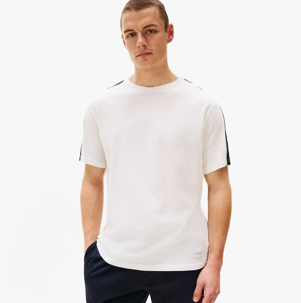 Tommy Hilfiger TH ESTABLISHED Mens T-Shirt Ecru