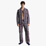Tommy Hilfiger GLOBAL STRIPE Mens Long-Sleeve Pyjama Set Global Stp Check Desert Sky