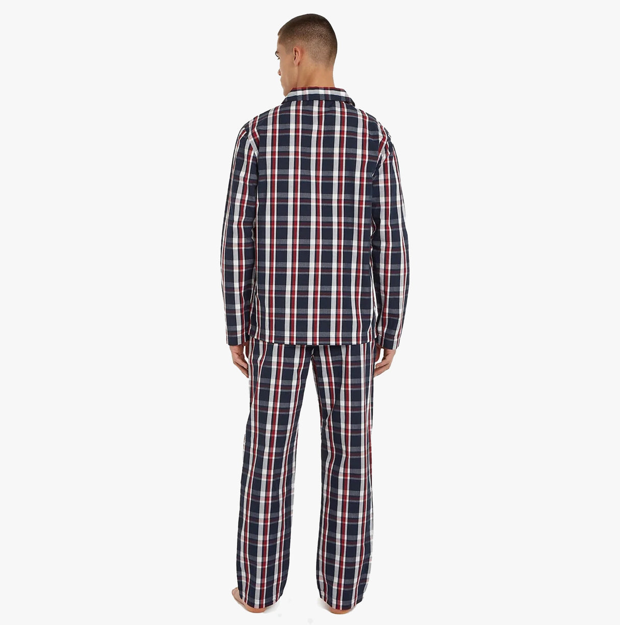Tommy Hilfiger GLOBAL STRIPE Mens Long-Sleeve Pyjama Set Global Stp Check Desert Sky