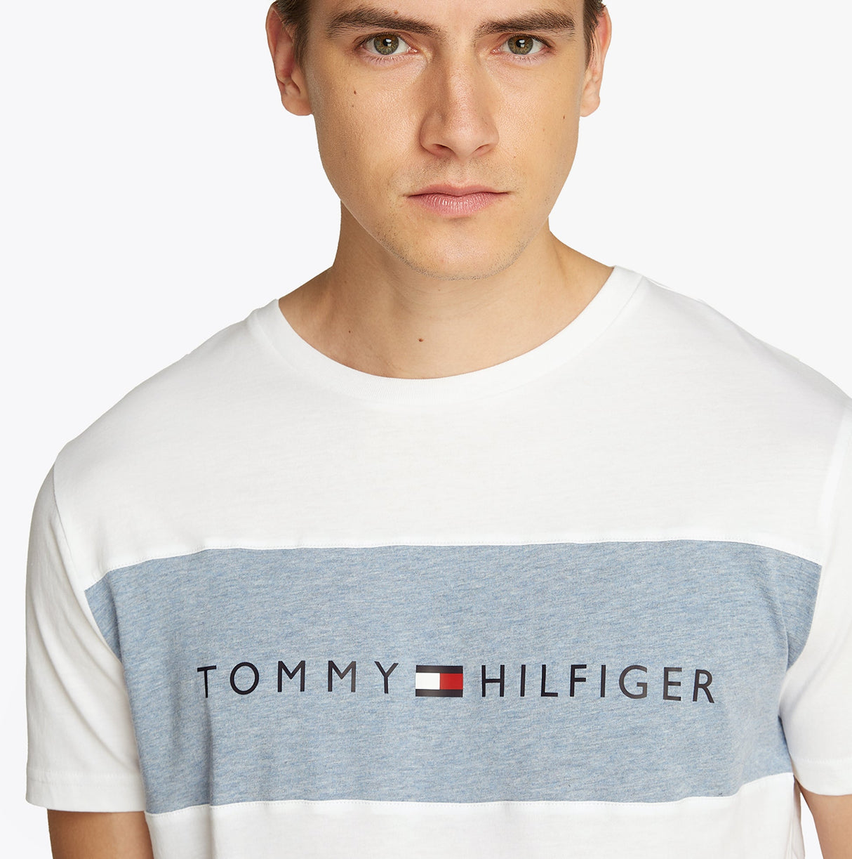 Tommy Hilfiger COLOUR BLOCKED Mens T-Shirt Optic White