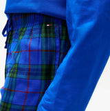 Tommy Hilfiger FLANNEL Pyjama Set With SLIPPERS Mens Blue Tartan