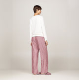 Tommy Hilfiger ORIGINAL Womens Flannel Pan Ivory/Pinstripe Rouge