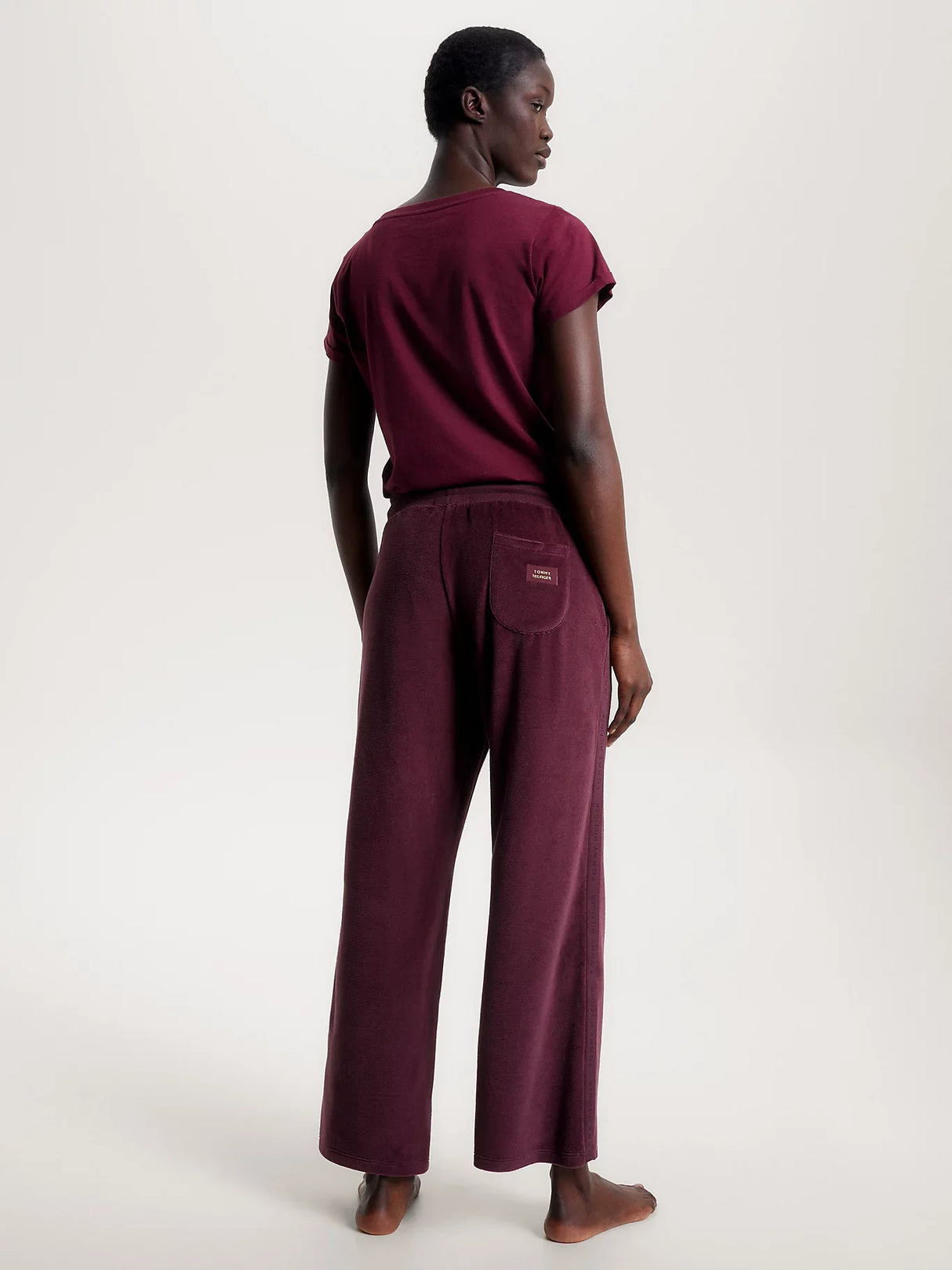 Tommy Hilfiger PANTS VELOUR Womens Pants Deep Burgundy