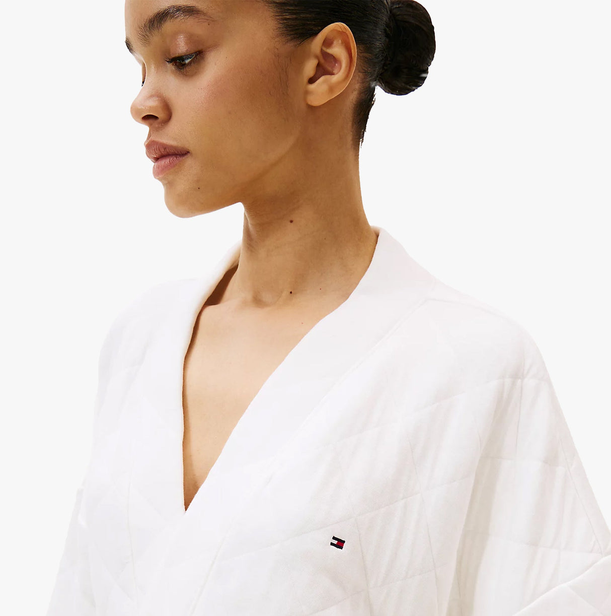 Tommy Hilfiger GIFT QUILTED ROBE Womens Bathrobes Ivory