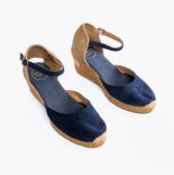 Toni Pons LLORET Womens Suede Wedge Espadrilles Navy