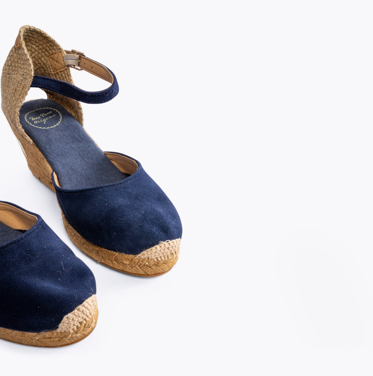 Toni Pons LLORET Womens Suede Wedge Espadrilles Navy