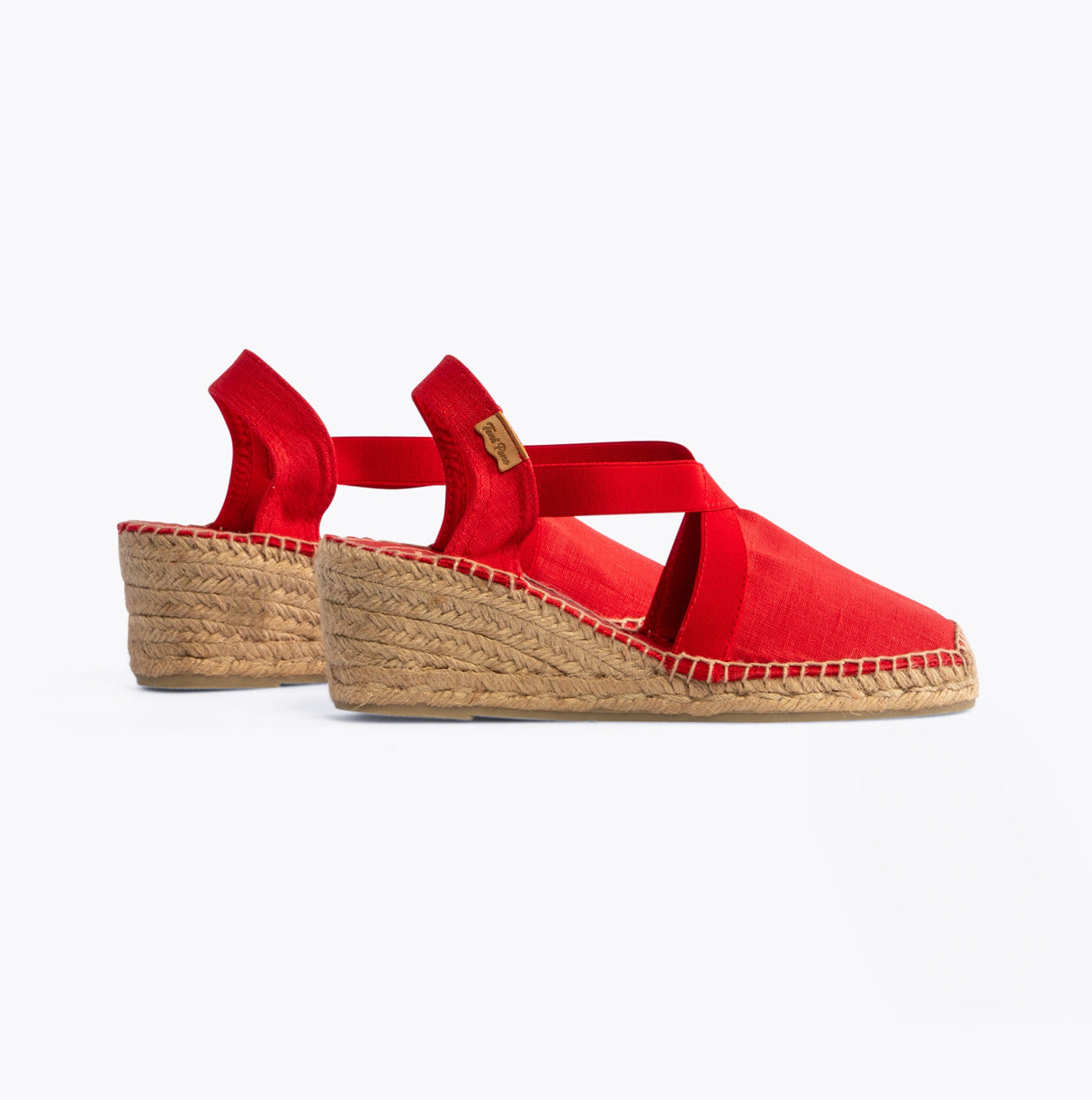 Toni Pons TER Womens Vegan Wedge Espadrilles Red