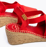 Toni Pons TER Womens Vegan Wedge Espadrilles Red