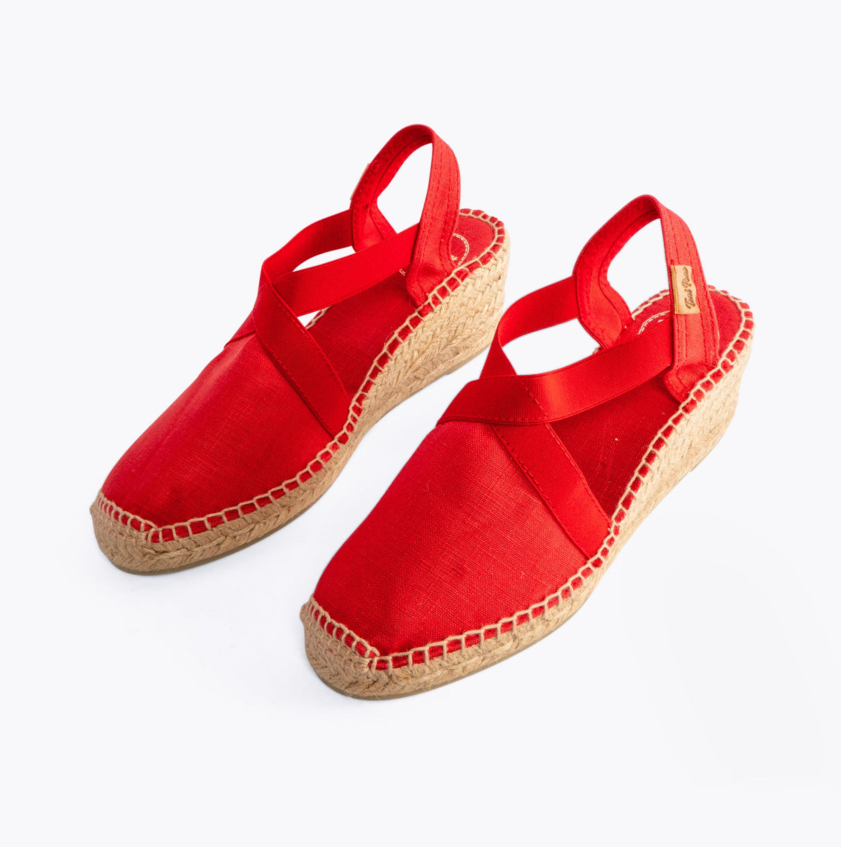 Toni Pons TER Womens Vegan Wedge Espadrilles Red