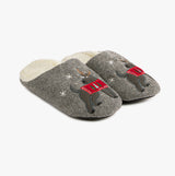 Totes Isotoner NOVELTY DOG Mens Mule Slippers Grey