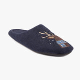 Totes Isotoner NOVELTY STAG Mens Mule Slippers Blue