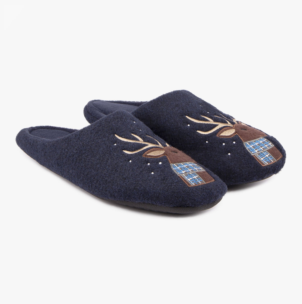 Totes Isotoner NOVELTY STAG Mens Mule Slippers Blue