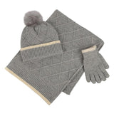 Totes Toasties Hat Scarf & Glove Set Womens Grey