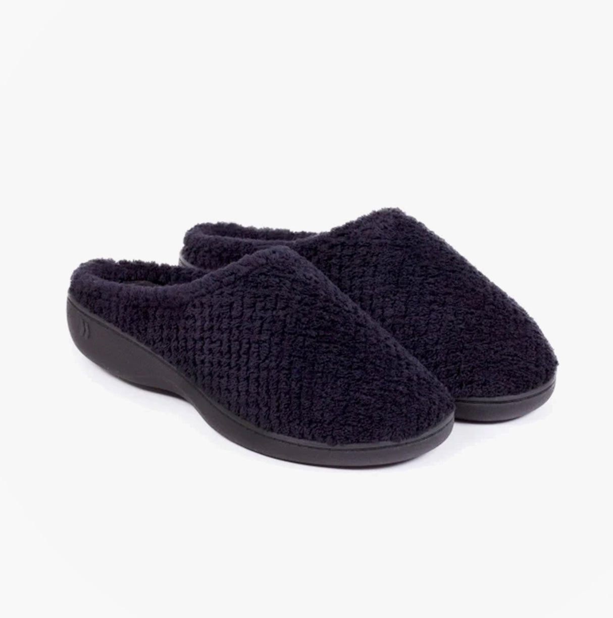 Totes Isotoner POPCORN TERRY Womens Mule Slippers Black