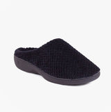 Totes Isotoner POPCORN TERRY Womens Mule Slippers Black
