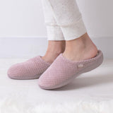 Totes Isotoner POPCORN TERRY Womens Mule Slippers Dusky Pink