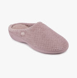 Totes Isotoner POPCORN TERRY Womens Mule Slippers Dusky Pink