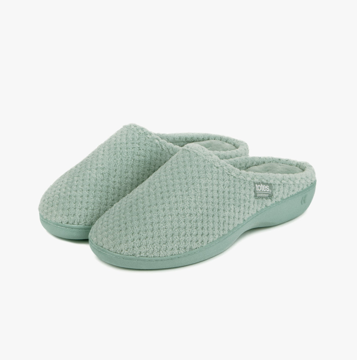 Totes Isotoner POPCORN TERRY Womens Mule Slippers Mint
