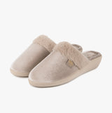 Totes Isotoner SPARKLE VELOUR HEELED MULE Womens Mule Slippers Mink