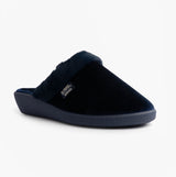 Totes Isotoner SPARKLE VELOUR HEELED MULE Womens Mule Slippers Navy