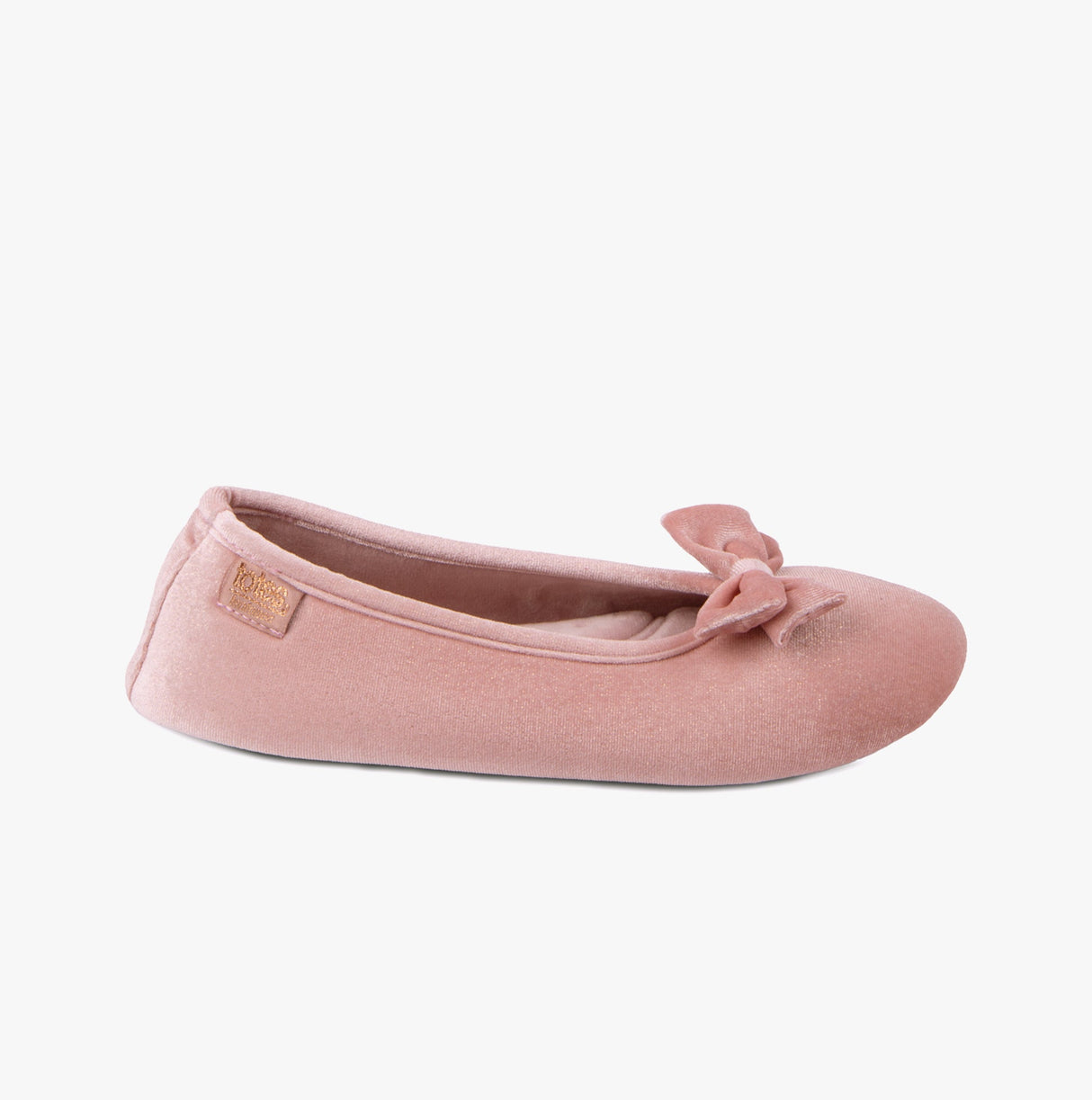 Totes Isotoner SPARKLE VELOUR BALLET Womens Ballet Slippers Pink