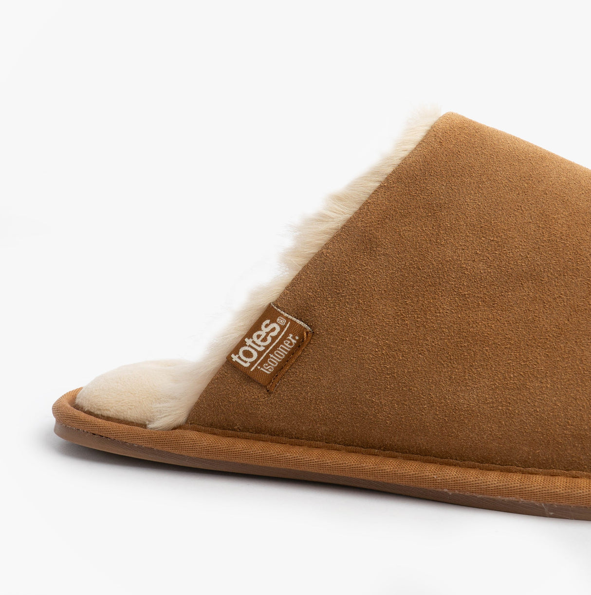 Totes Isotoner REAL SUEDE MULE Womens Slippers Tan