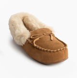 Totes Isotoner REAL SUEDE MOCCASIN Womens Slippers Tan