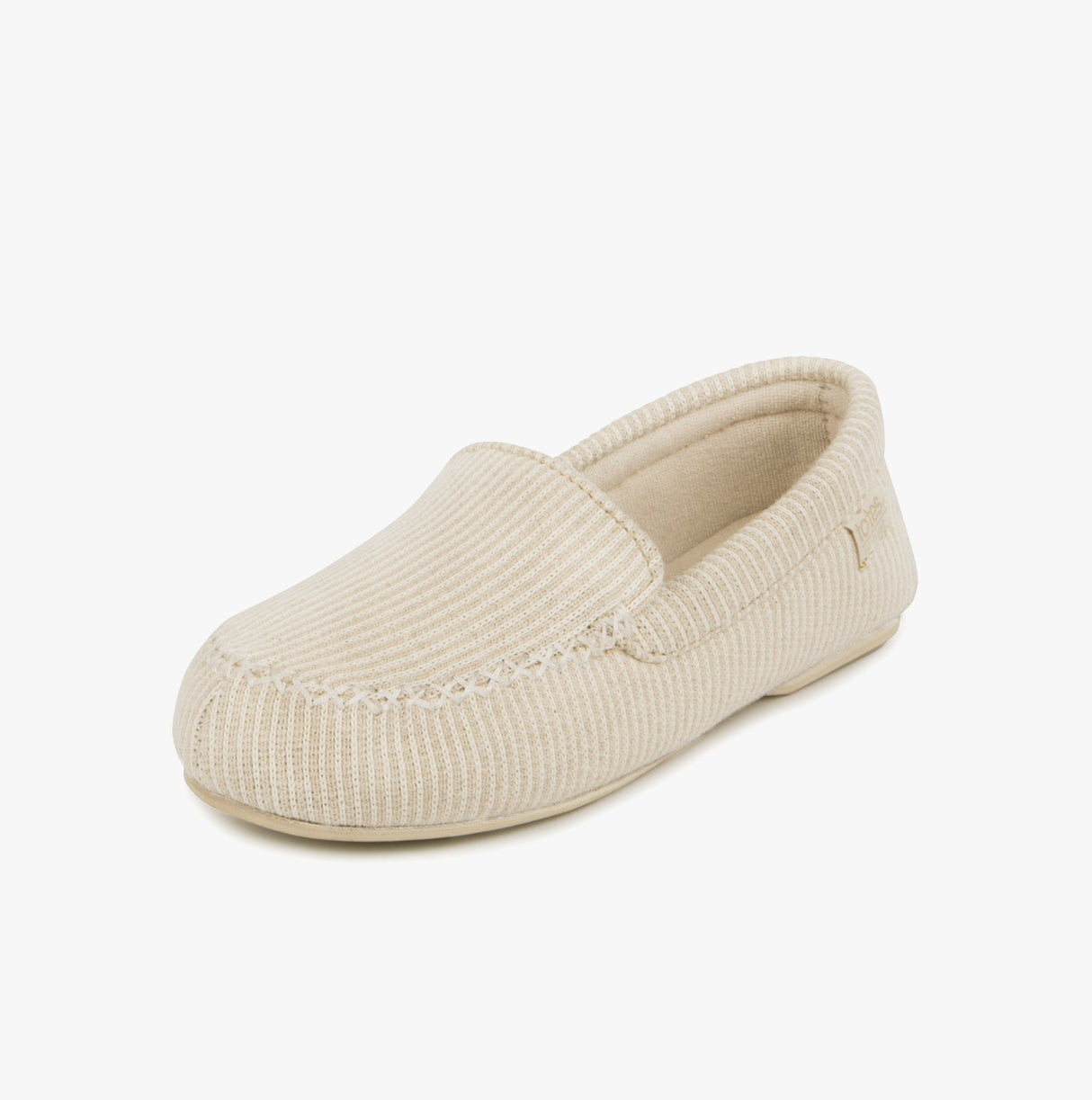 Totes Isotoner TEXTURED Womens Moccasin Slippers Beige