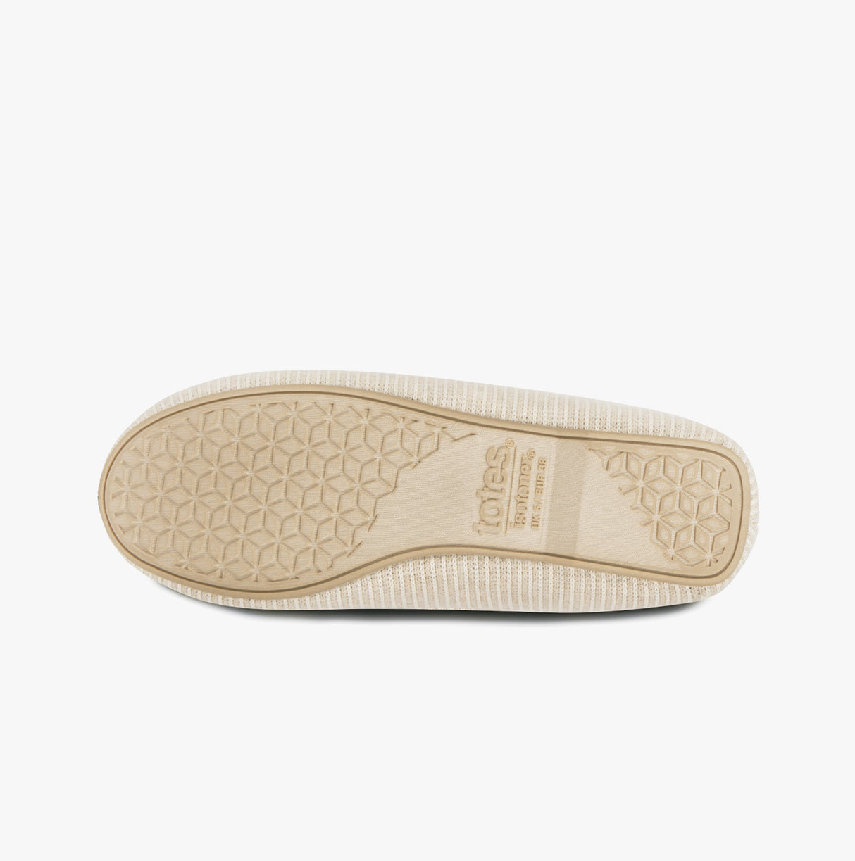 Totes Isotoner TEXTURED Womens Moccasin Slippers Beige
