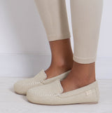 Totes Isotoner TEXTURED Womens Moccasin Slippers Beige